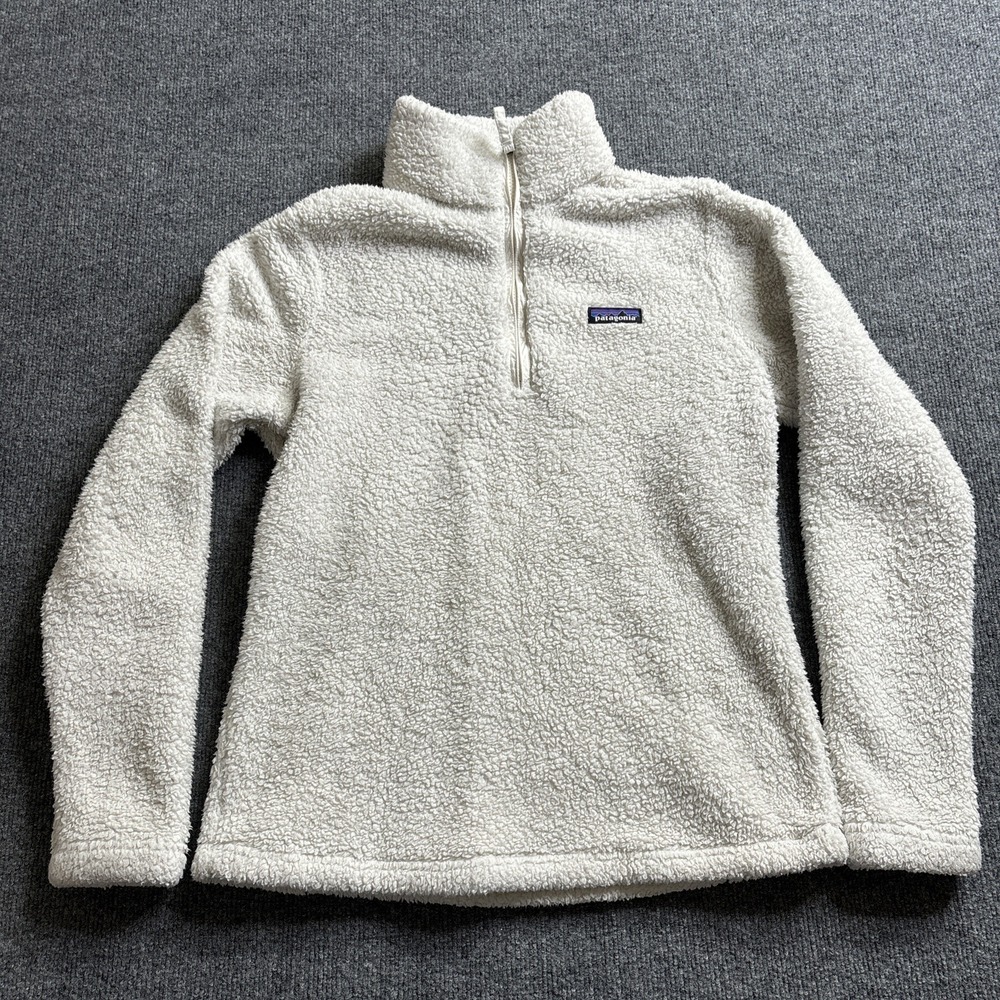 Patagonia Los Gatos Fleece 1/4 Zip Teddy Women's Medium Fluffy‎ White 25235